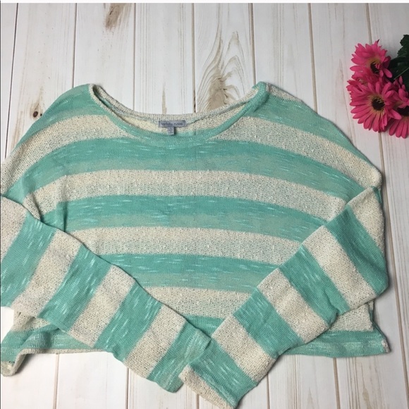 Mint Green and Cream Striped Long Sleeve Shirt - Picture 4 of 6
